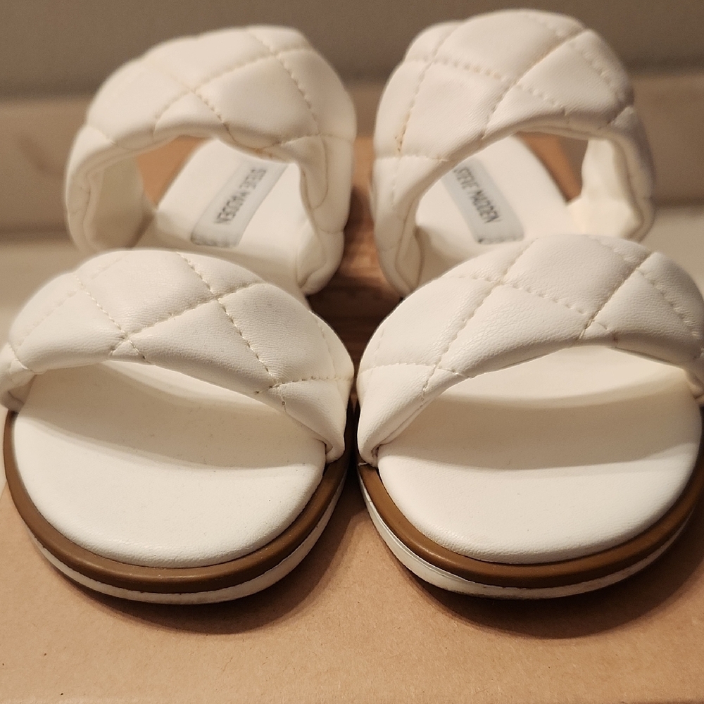 Steve Madden White Minimalist Sandals